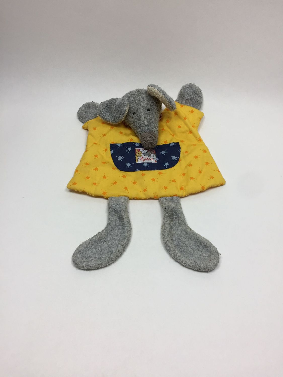 Schnuffeltuch / Schmusetuch Maus Sigikid "Klecks" stehend 38 cm Sammlerstück