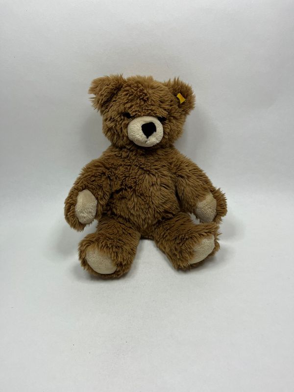 Steiff Teddy Molly 019975 mit Knopf und Fahne stehend 40 cm Sammlerstück