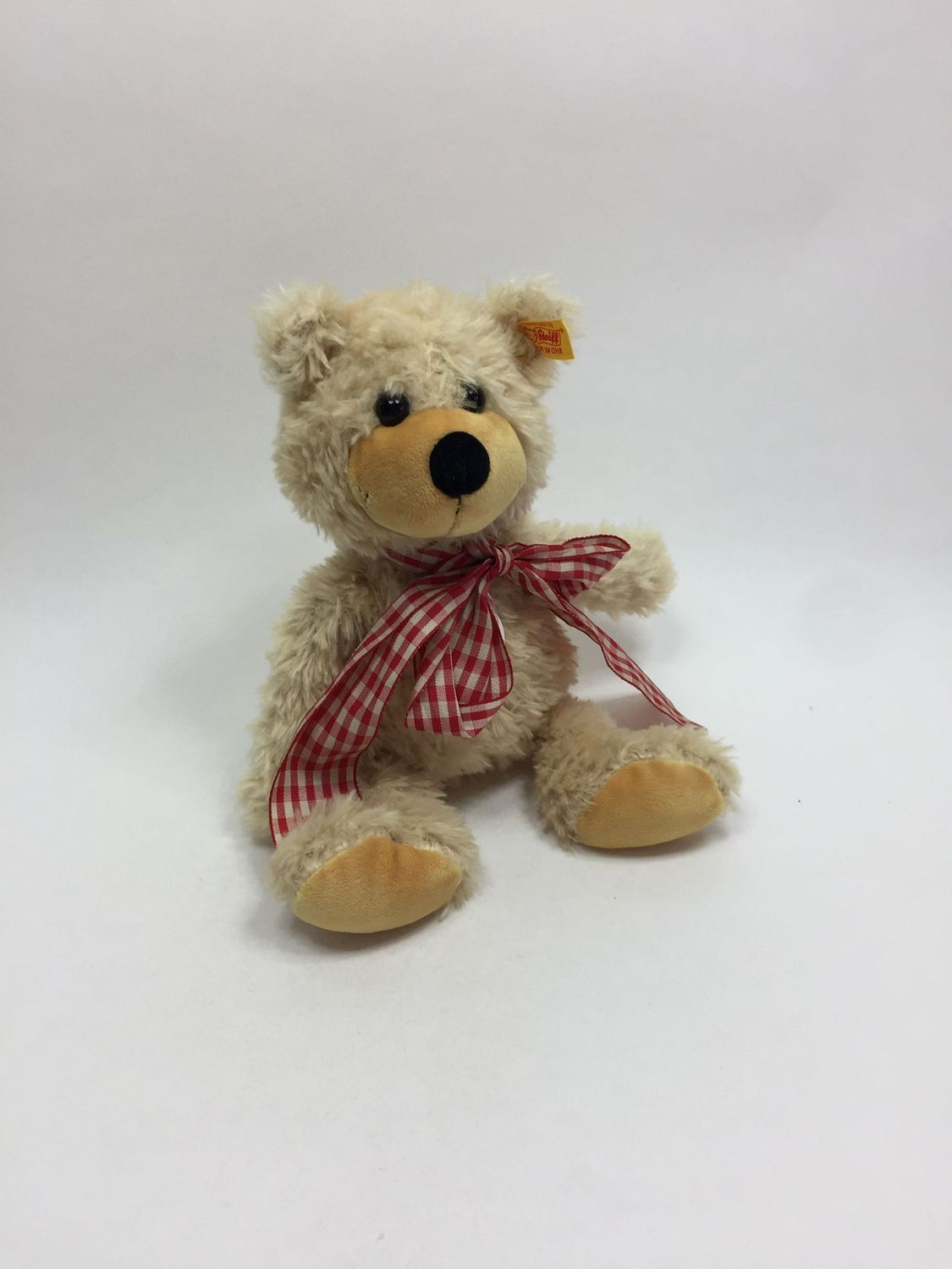 Steiff Teddy Charly 012938 mit Knopf und Fahne stehend 28 cm Sammlerstück