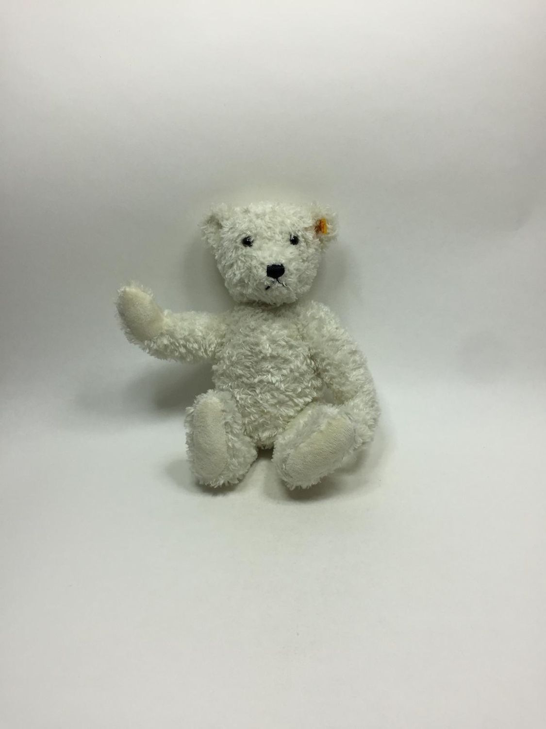 Steiff Teddy Elmar 022418 mit Knopf und Fahne stehend 35 cm Rarität und Sammlerstück