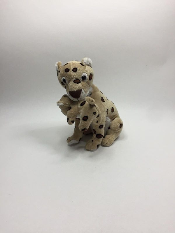 Leopard mit Baby Soft Bears sitzend 28 cm selten