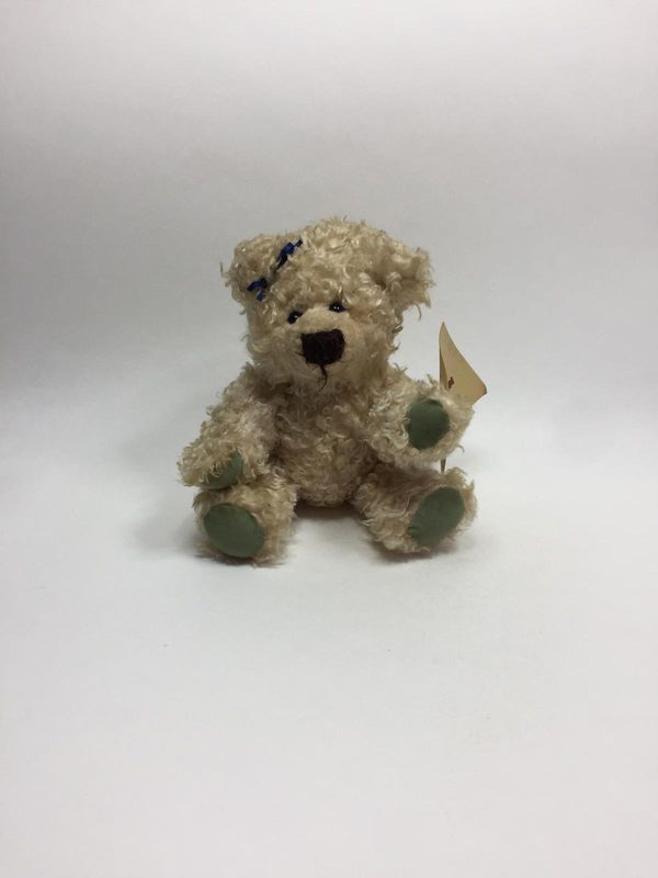 Teddy Künstlerbär Handarbeit von T. Gaertner aus Mohair Colly-Bärchen "Blümchen" stehend 28 cm Unikat mit Zertifikat