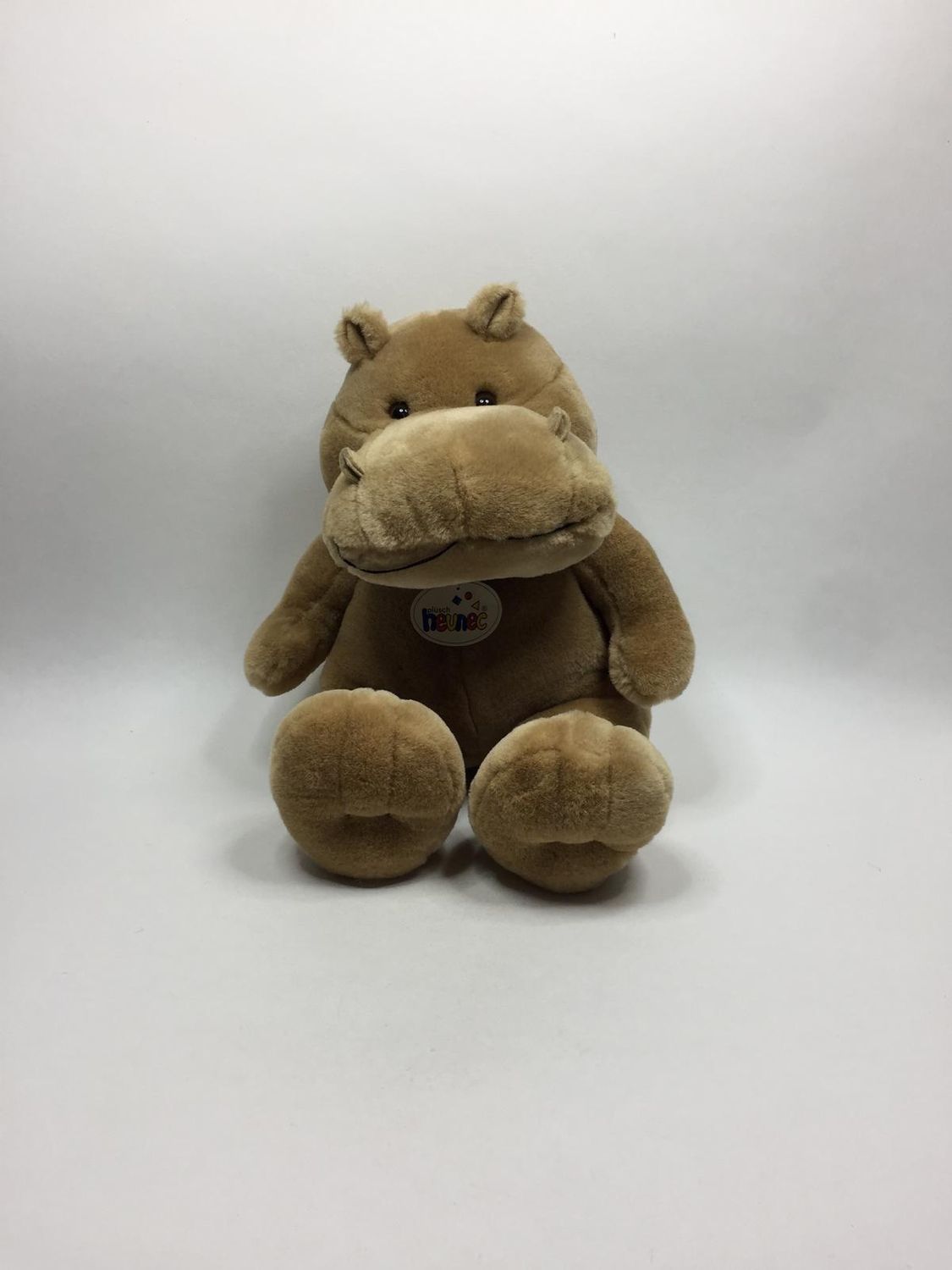 Nilpferd XL Heunec sitzend 28 cm Sammlerstück mit Etikett