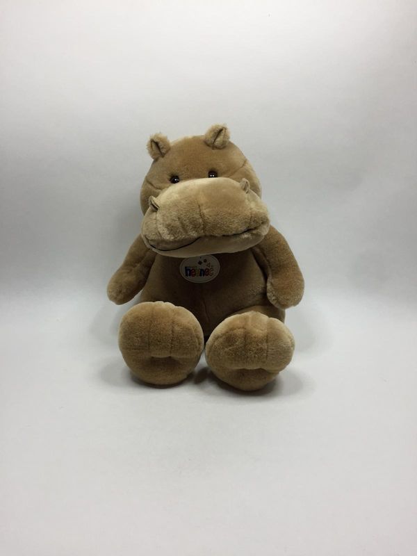 Nilpferd XL Heunec sitzend 28 cm Sammlerstück mit Etikett