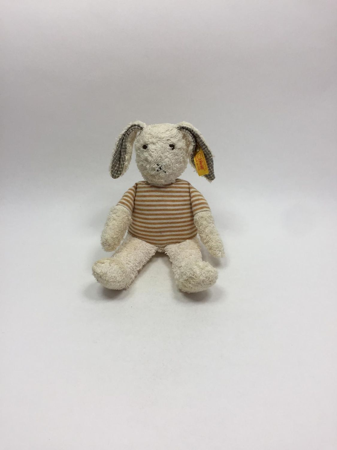 Steiff Hase 230028 mit Knopf und Fahne stehend 28 cm Mega Sammlerstück