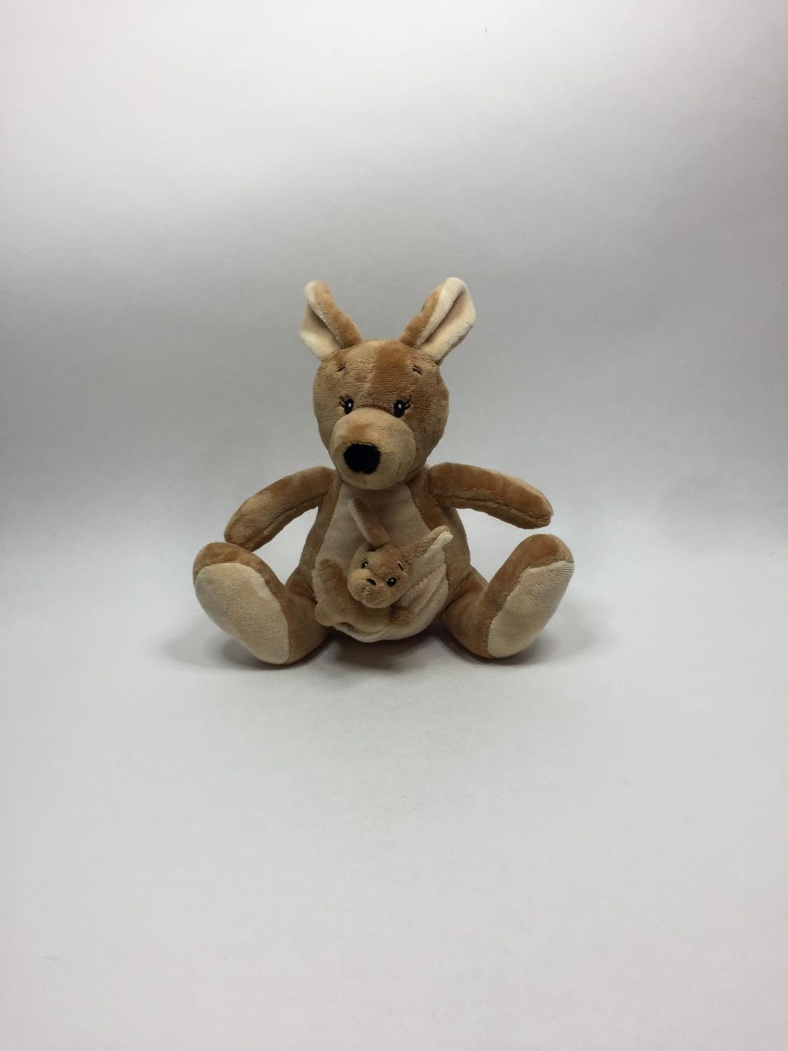 Känguru mit Baby Kuschelfreund sitzend 28 cm selten