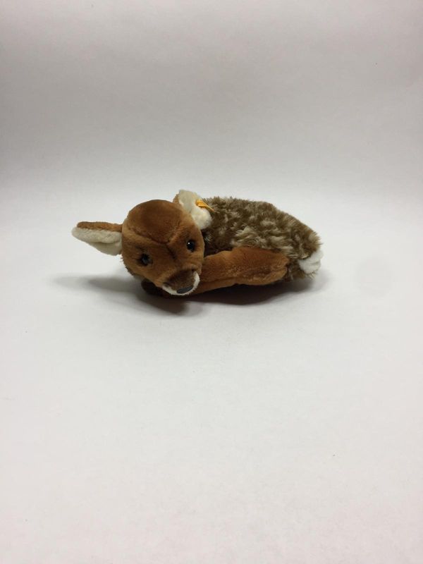 Steiff Rehkitz Lorli 1831/20 mit Knopf und Fahne liegend 22 cm Sammlerstück