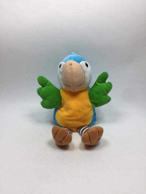 Papagei Handpuppe Knuffel stehend 35 cm selten