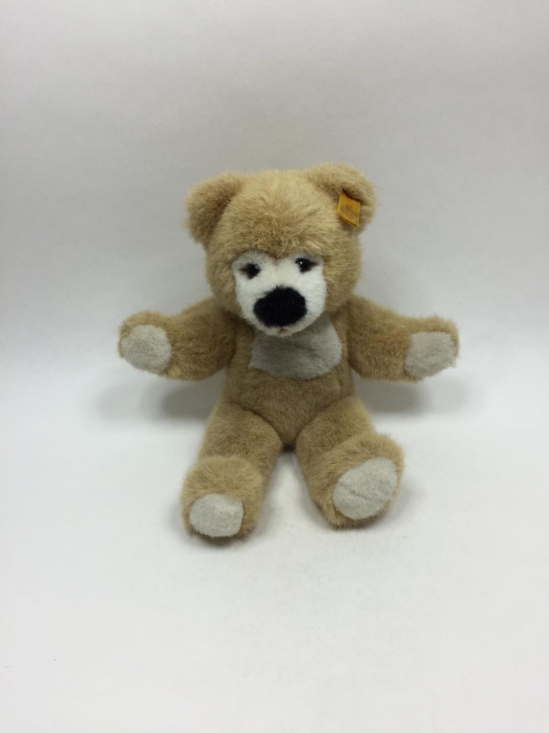Steiff Teddy 021039 mit Knopf und Fahne stehend 28 cm Rarität und Sammlerstück