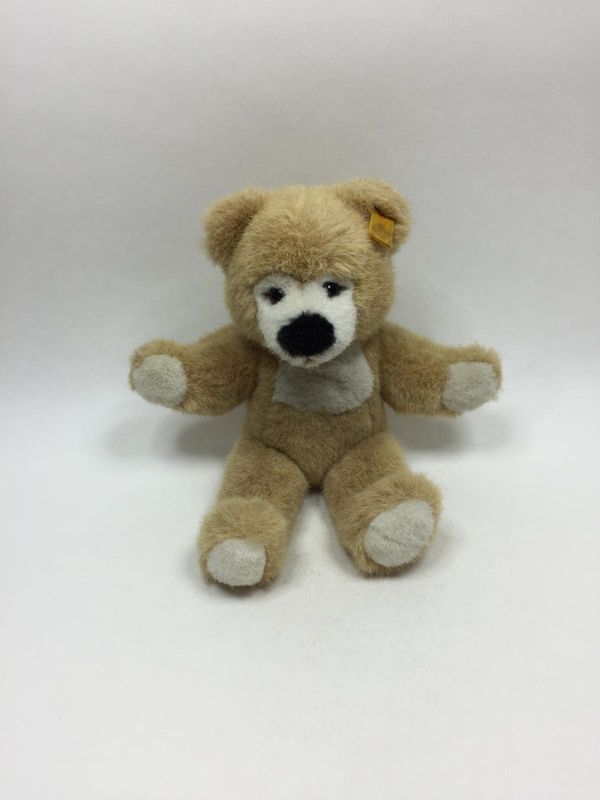 Steiff Teddy 021039 mit Knopf und Fahne stehend 28 cm Rarität und Sammlerstück