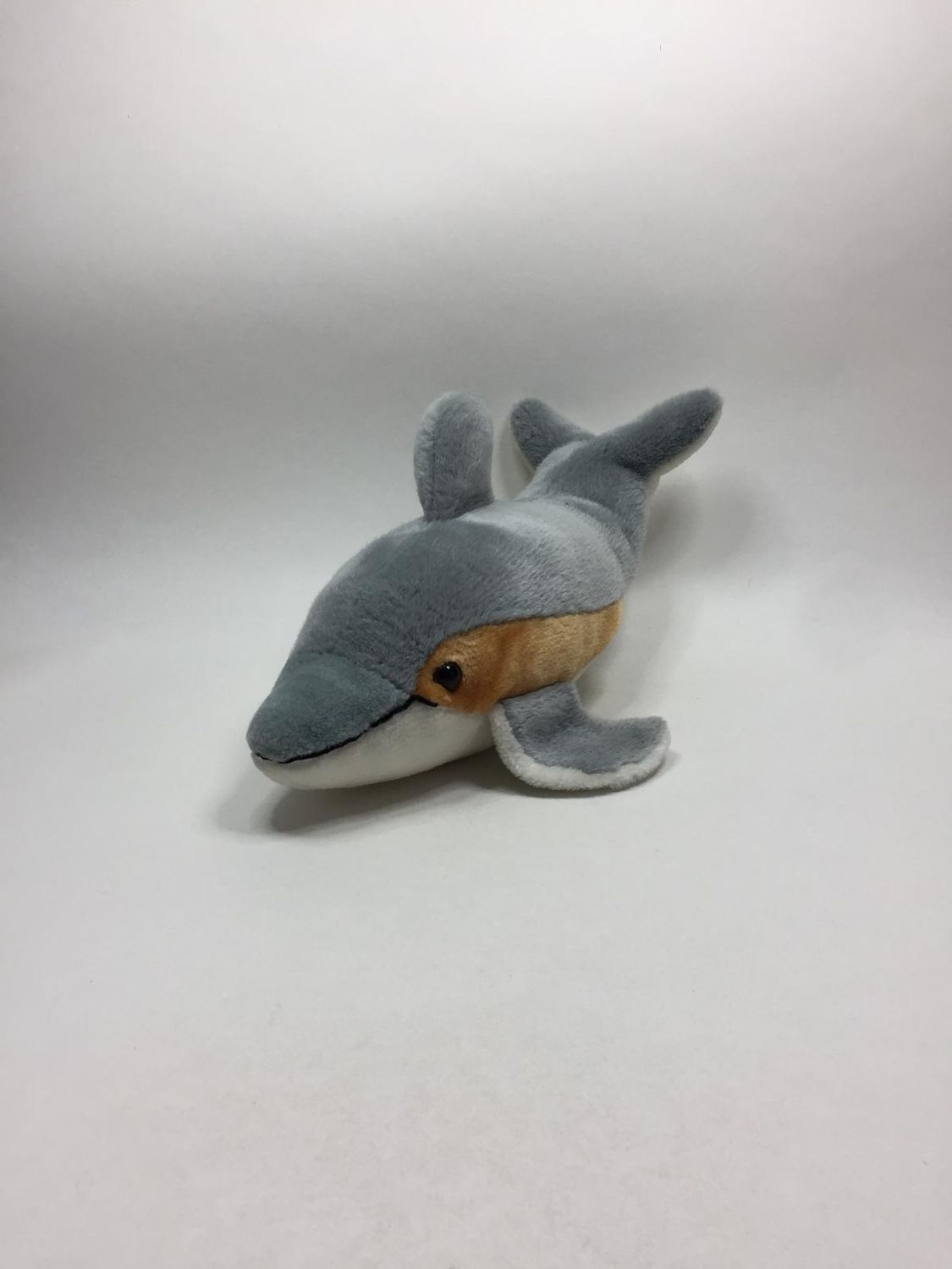 Delfin mit Babys Knuffel liegend 45 cm Rarität