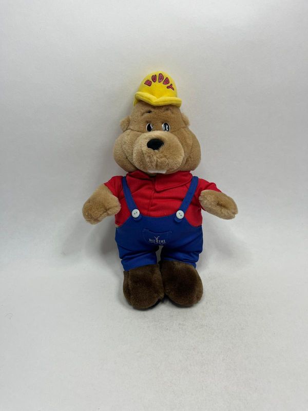 Biber Knuffel "Buddy Maskottchen Staatsbad Bad Ems" stehend 30 cm Vintage Sammlerstück