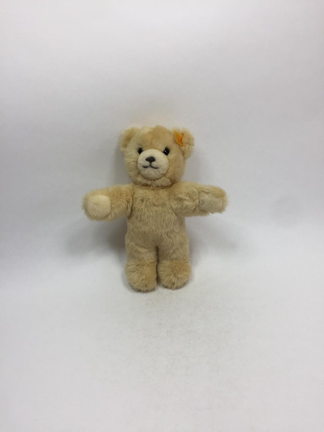 Steiff Teddy Molly Blond 019272 mit Knopf und Fahne stehend 23 cm Sammlerstück