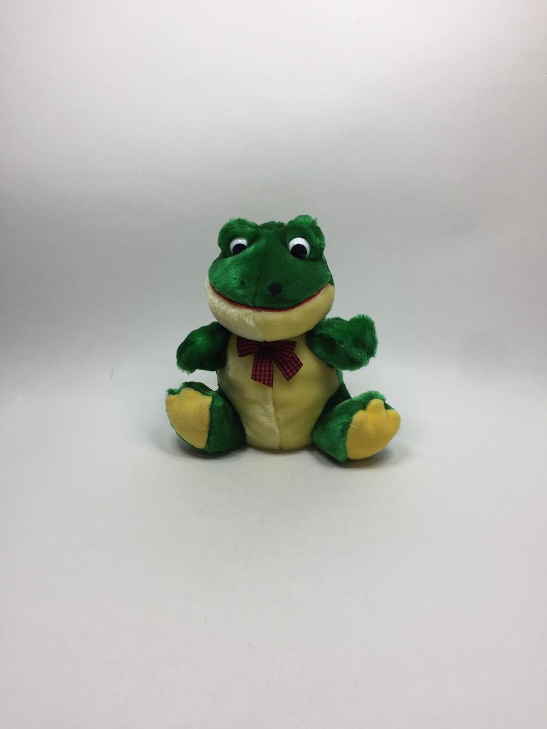 Frosch Handpuppe Knuffel sitzend 28 cm selten