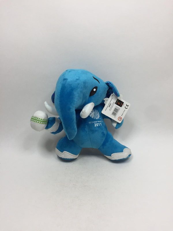 Elefant Maskottchen des ICC Cricket World Cup 2011 Simba "Stumpy" stehend 25 cm Sammlerstück Neuwertig mit Etikett