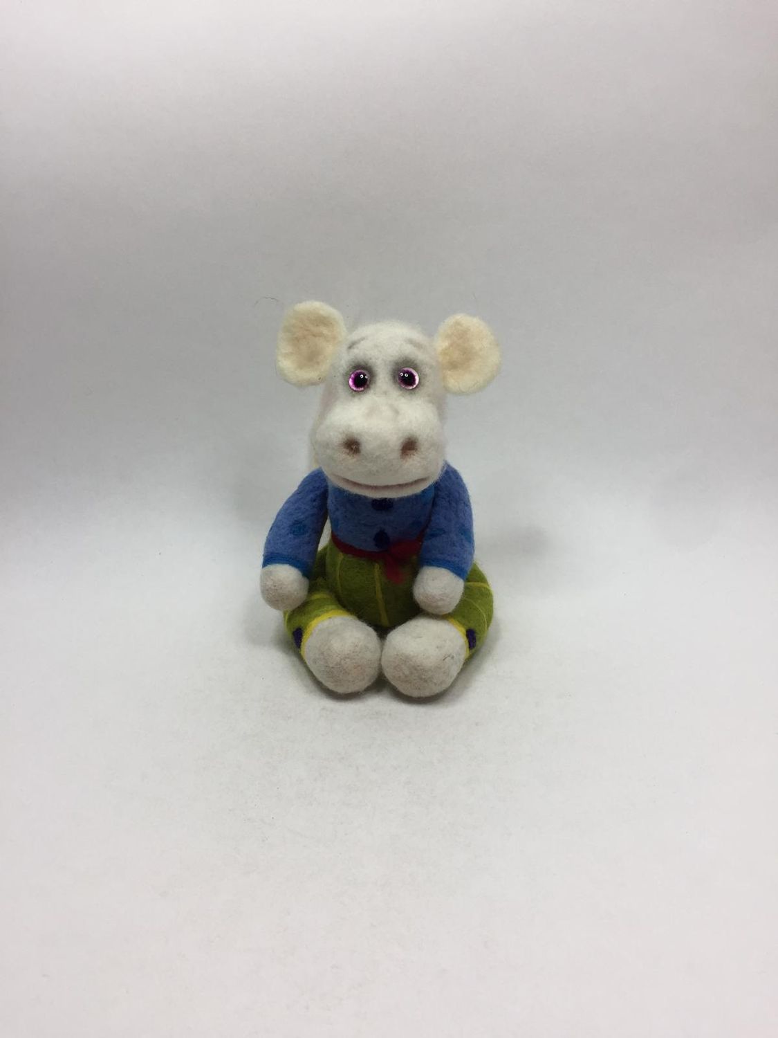 Nilpferd Filztier Knuffel sitzend 18 cm Mega Sammlerstück