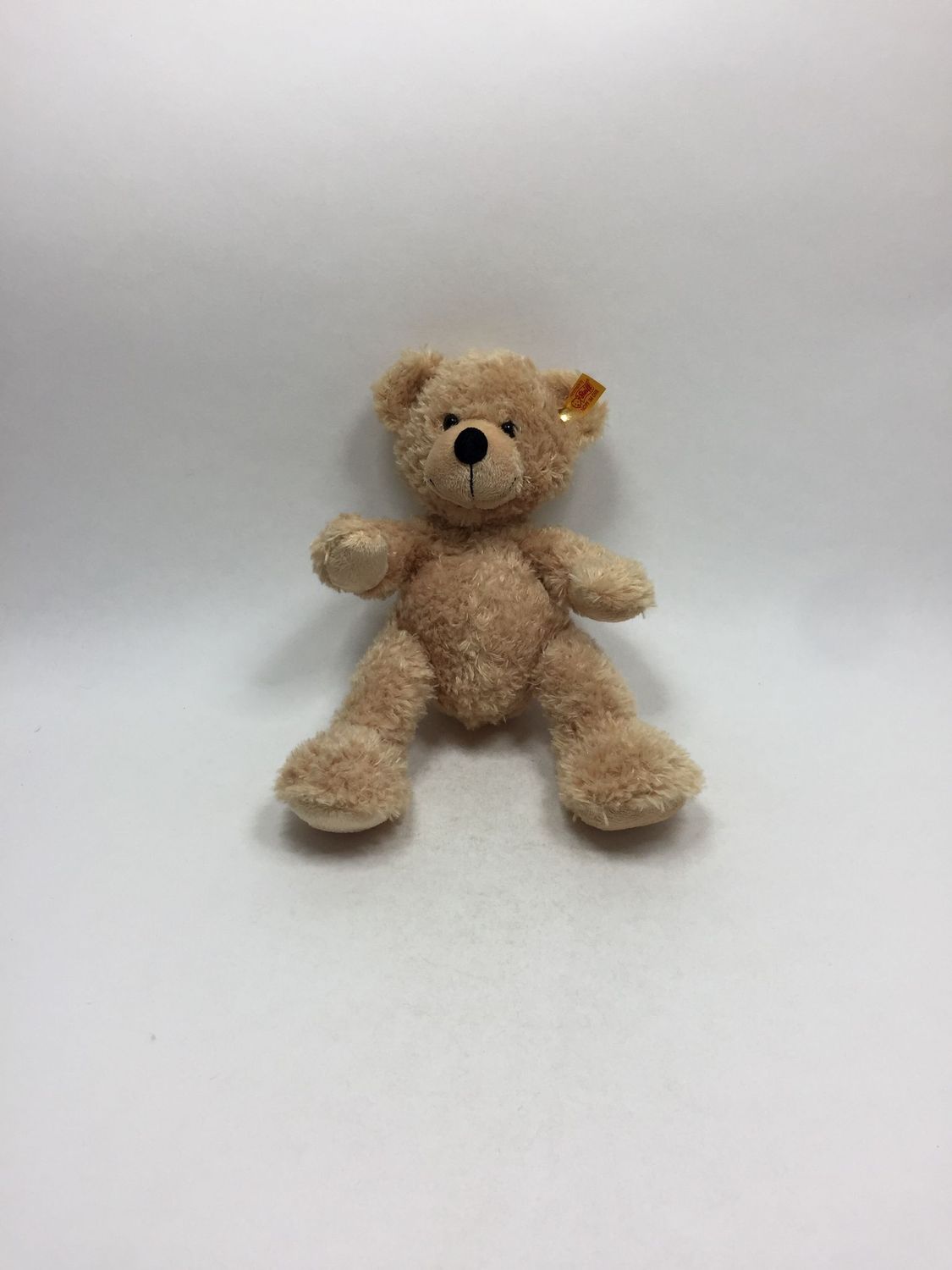 Steiff Teddybär Fynn 111327 mit Knopf und Fahne stehend 28 cm Rarität