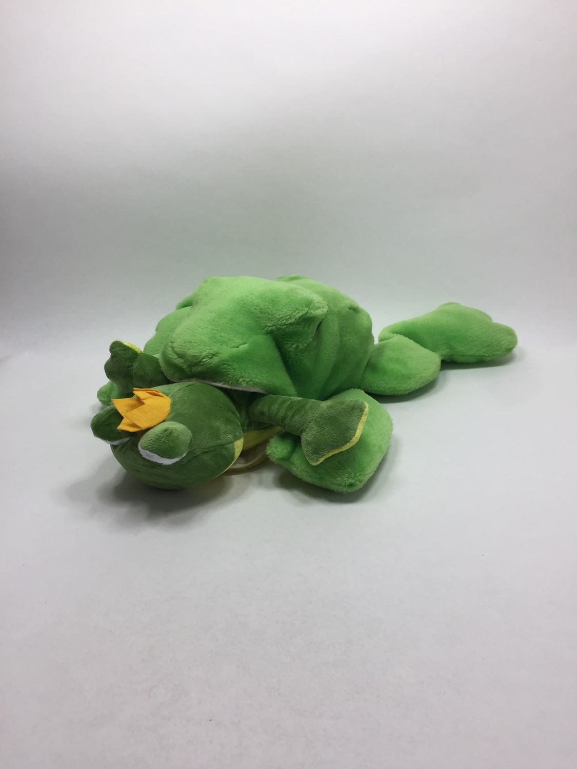 Frosch mit Froschkönig Knuffel liegend 53 cm Mega selten