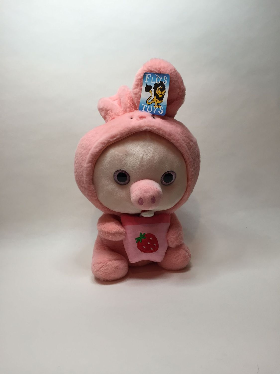 Schwein im Hasenkostüm Flo's Toys XL sitzend 50 cm Rarität Neuwertig mit Etikett