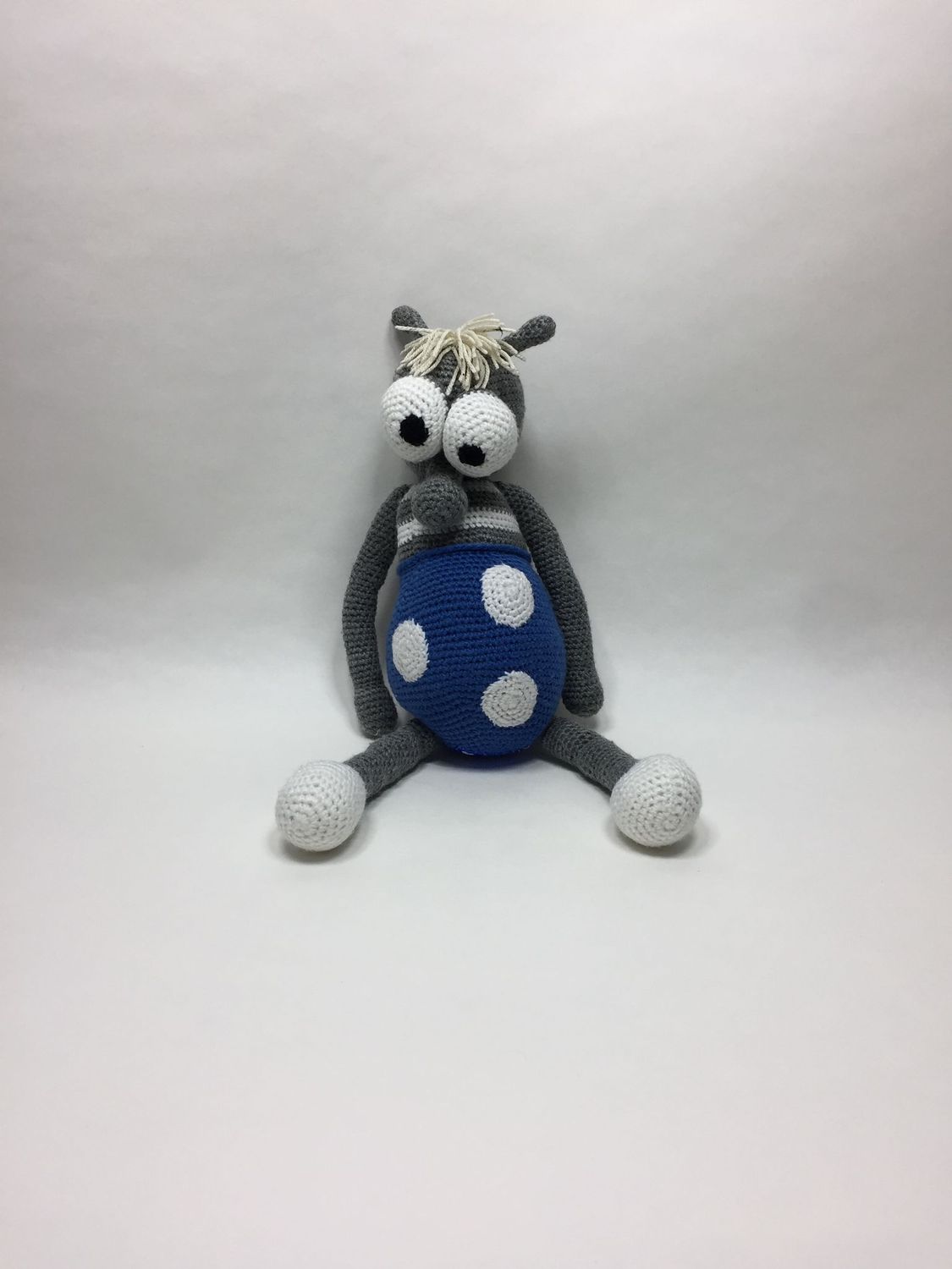 Fliege Mücke Moskito Handarbeit Knuffel stehend 48 cm Unikat