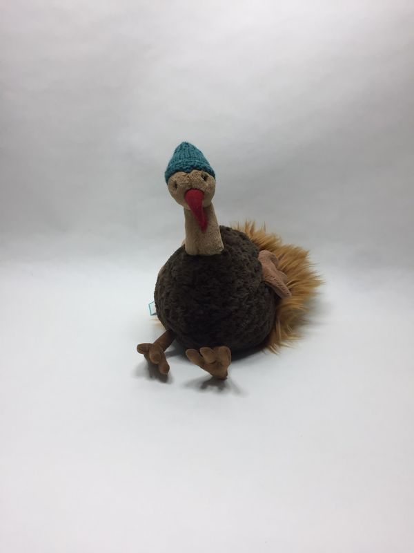 Vogel Truthahn Jellycat "Theo Turkey" stehend 33 cm Sammlerstück Neuwertig mit Etikett