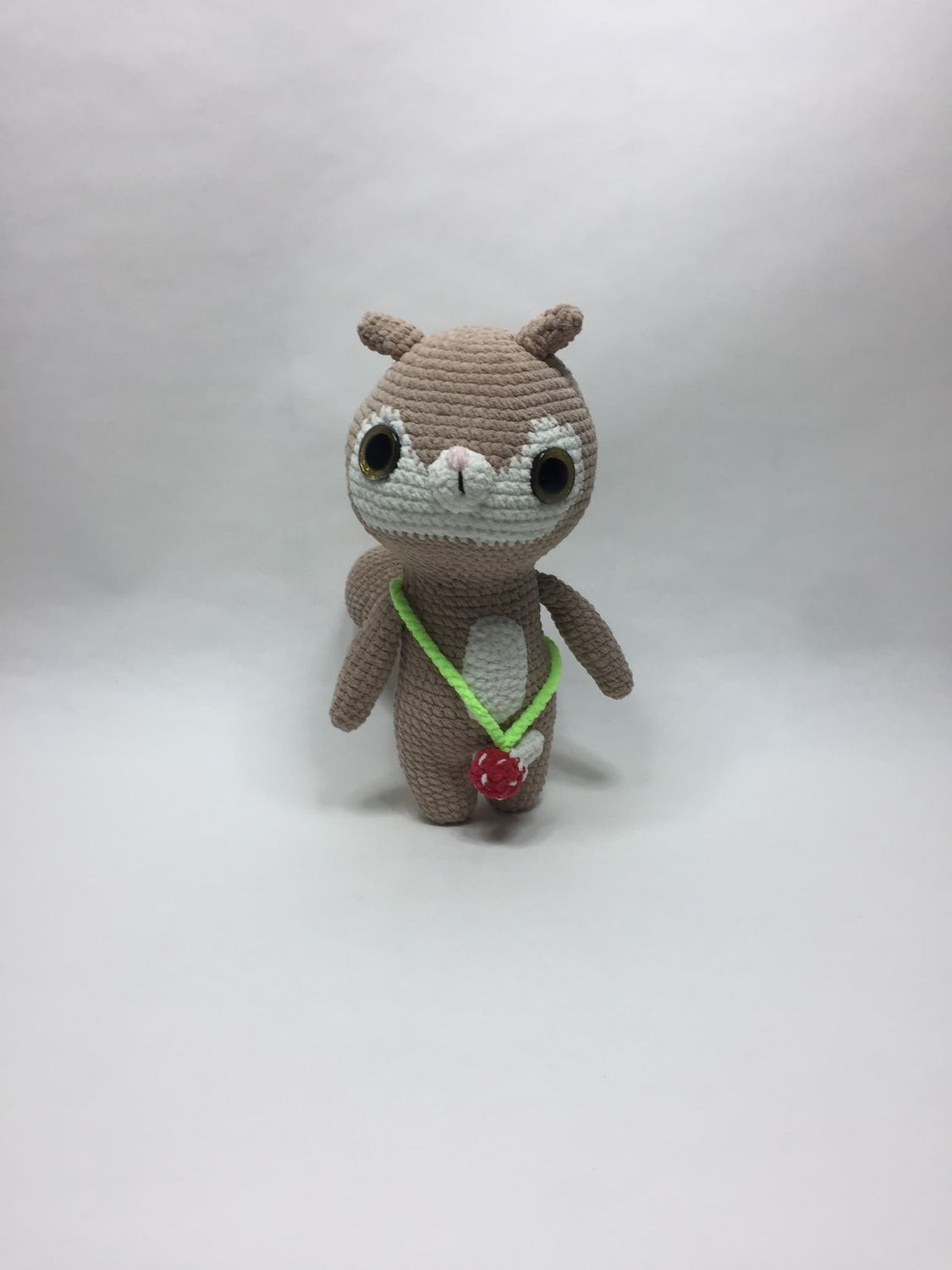 Eichhörnchen Handarbeit Knuffel stehend 33 cm Unikat