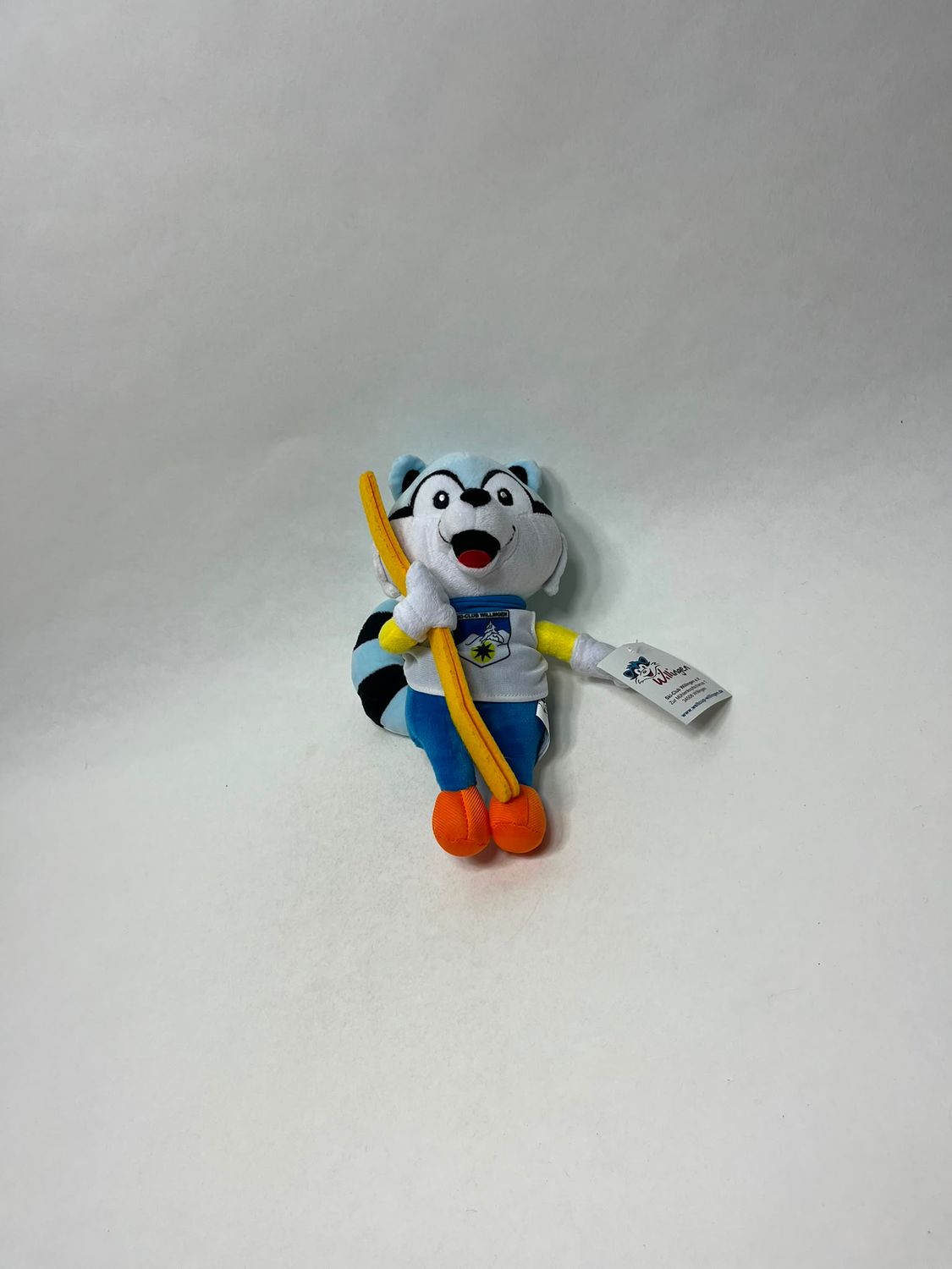 Waschbär Maskottchen Ski-Club Willingen "Willi" stehend 25 cm Neuwertig mit Etikett
