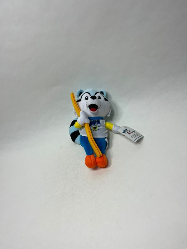 Waschbär Maskottchen Ski-Club Willingen "Willi" stehend 25 cm Neuwertig mit Etikett