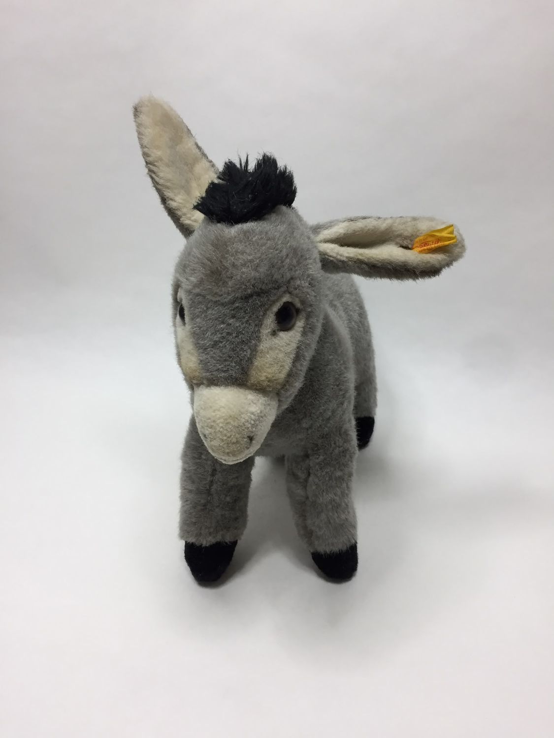 Steiff Esel Grissy 072826 mit Knopf und Fahne stehend 35 cm Mega selten Sammlerstück