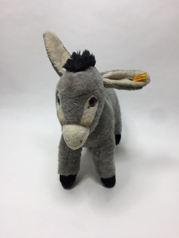 Steiff Esel Grissy 072826 mit Knopf und Fahne stehend 35 cm Mega selten Sammlerstück
