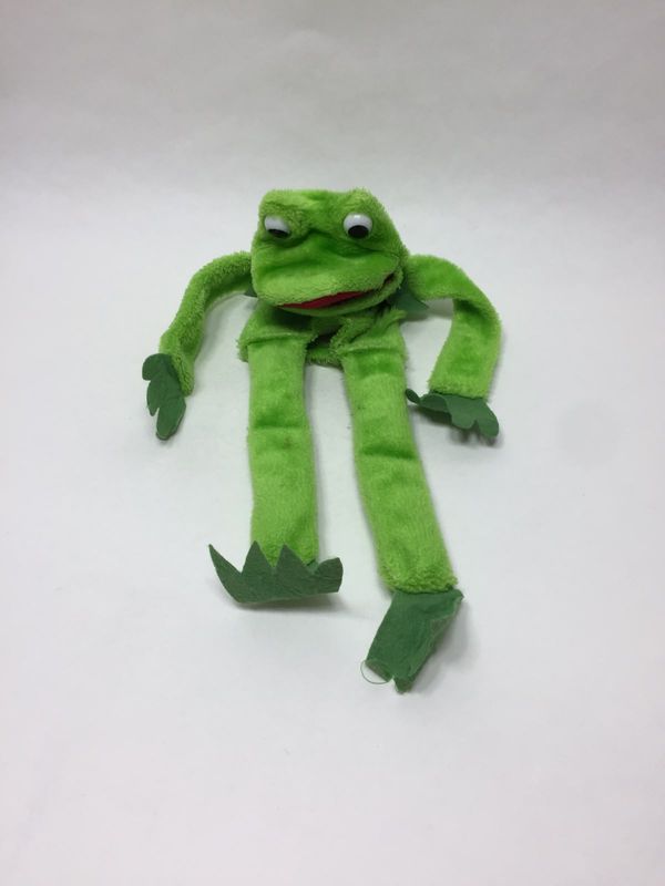Frosch Handpuppe Knuffel ähnlich Kermit der Frosch stehend 40 cm Rarität