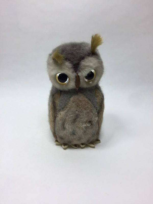 Steiff Eule Wiggi mit Knopf stehend 25 cm Sammlerstück