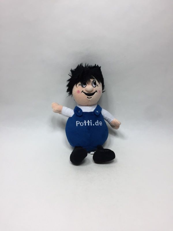 Puppe Maskottchen Autohaus Potthoff "Potti" stehend 28 cm selten