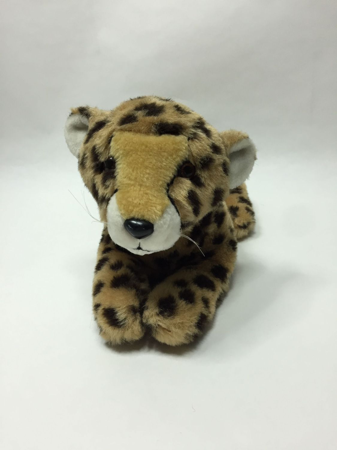 Leopard Gepard Knuffel liegend 58 cm Mega selten