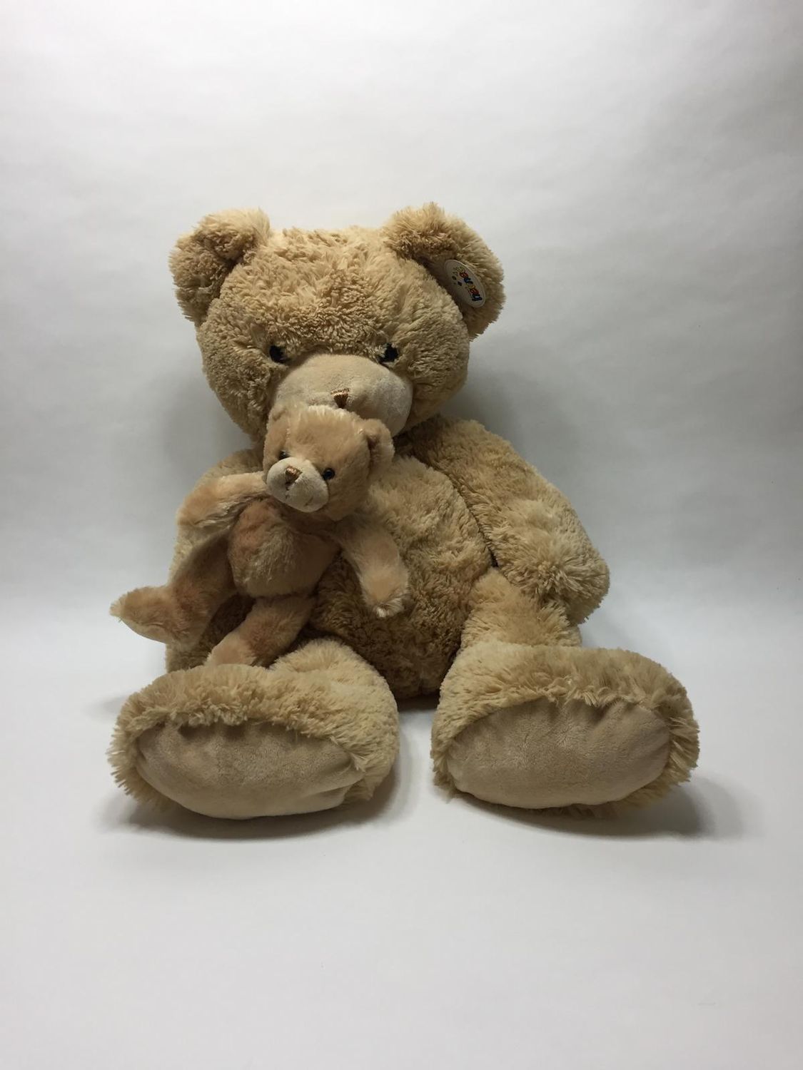XXL Teddy Heunec mit Baby stehend 65 cm 0,705 kg Neuwertig mit Etikett