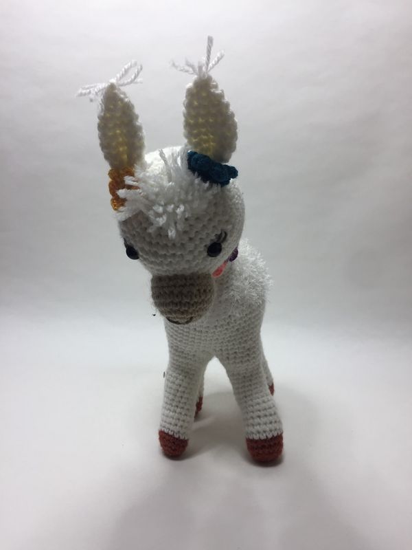 Lama Handarbeit Knuffel stehend 43 cm Unikat