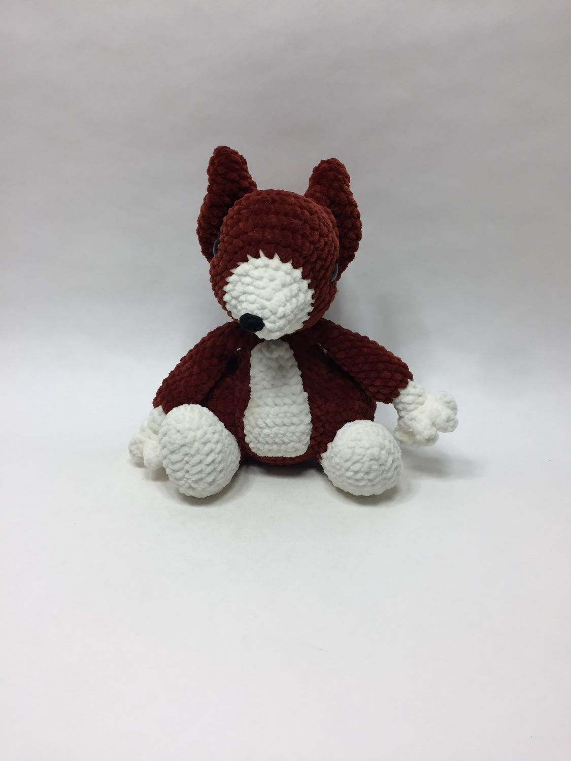 Eichhörnchen Handarbeit Knuffel sitzend 23 cm Unikat