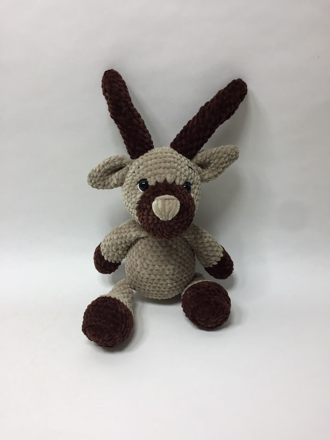 Ziege Steinbock Handarbeit Knuffel stehend 43 cm Unikat