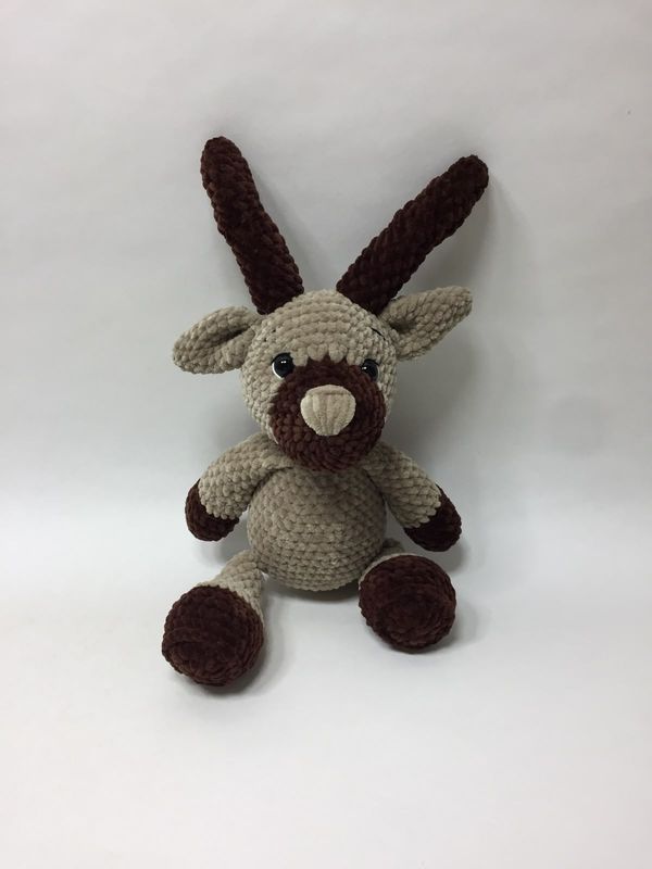 Ziege Steinbock Handarbeit Knuffel stehend 43 cm Unikat