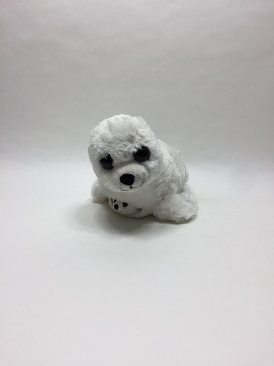 Robbe mit Baby Knuffel liegend 38 cm sehr selten