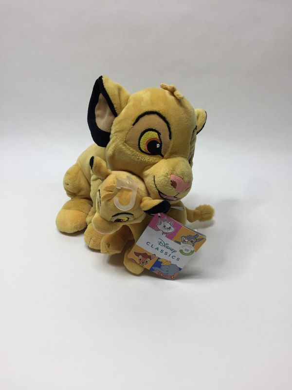 Disney Simba König Der Löwen mit Baby sitzend 28 cm Sammlerstück Neuwertig mit Etikett