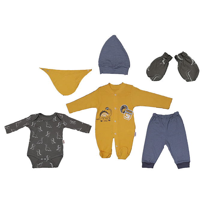 Ensemble bébé 6 pièces Jaune 3-6-9 Mois
