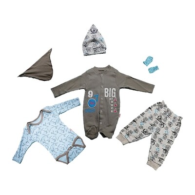 Ensemble bébé 6 pièces Marron 3-6-9 Mois