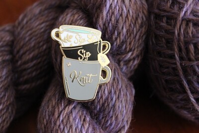 Sip Sip Knit Enamel Pin