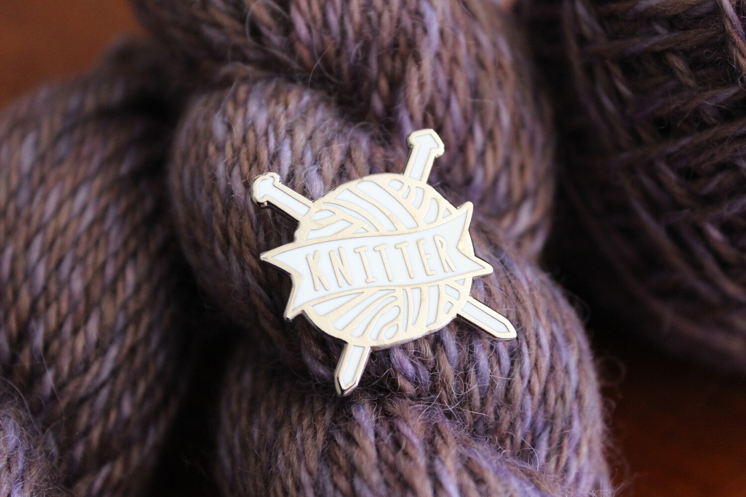 Knitter Enamel Pin