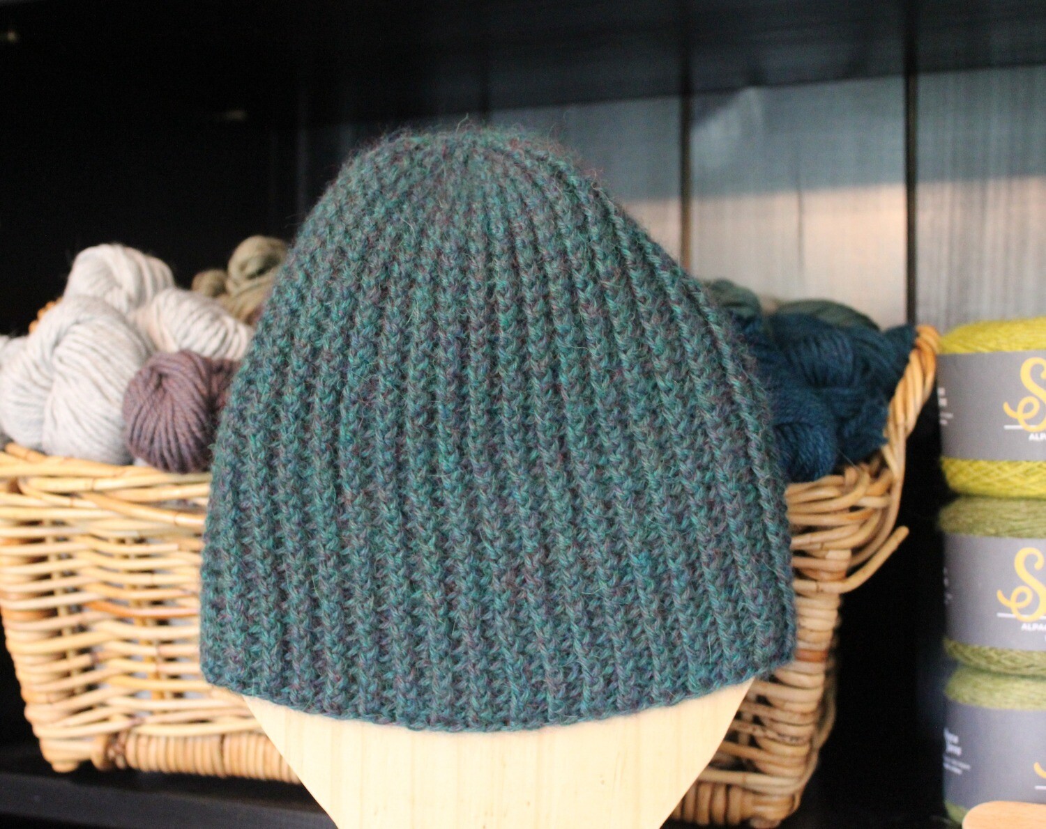 Chunky Ribbed Beanie - Green Opal