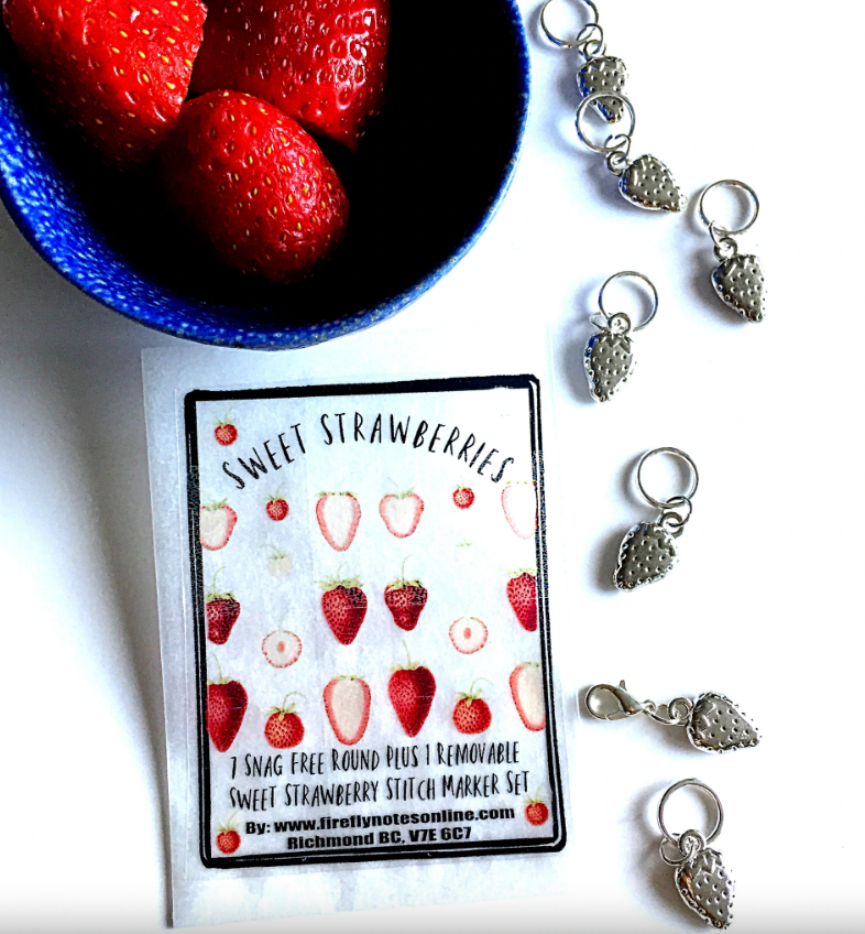 Strawberry Stitch Markers - Set of 8