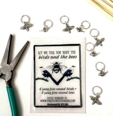 Birds & Bees Stitch Markers - Set of 8