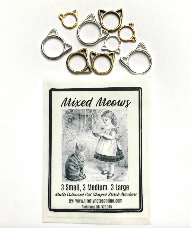 Mixed Meows Stitch Markers - Pack of 9