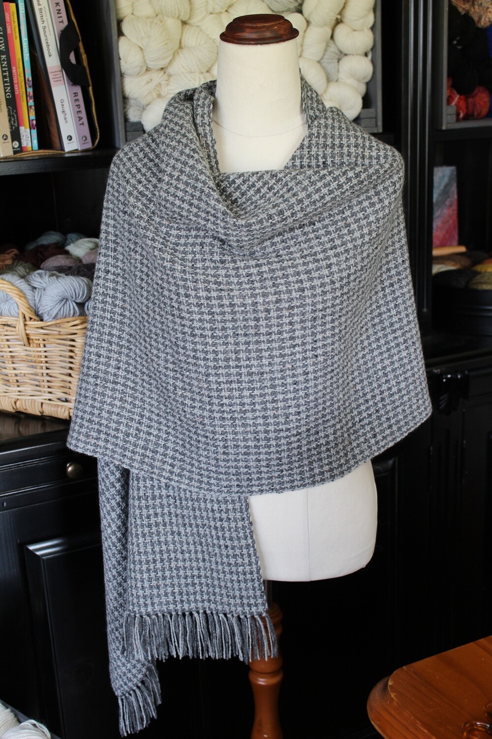 Houndstooth Tweed Wrap